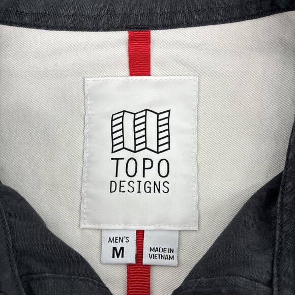 Topo Designs Field Jacket Men Medium Black Snap Button Utility Chore Outdoors - Picture 4 of 16